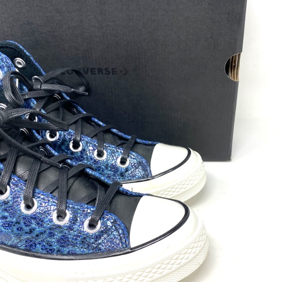 Converse Chuck 70 All Star High Top Men's Blue Canvas Leather Sneakers A01084C - Picture 8 of 10